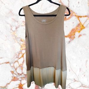 LOGO Layers by Lori Goldstein Jersey Knit Umbre Tunic Tank Top with Ruffle Hem